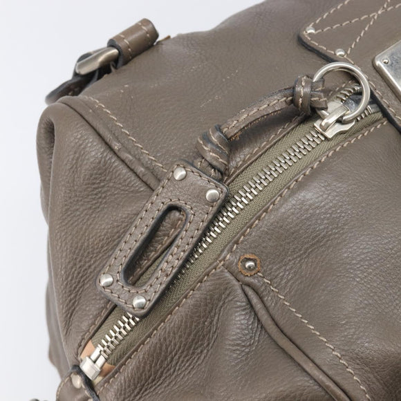 Chloe Paddington Hand Bag Leather Gray Silver Auth am12387V