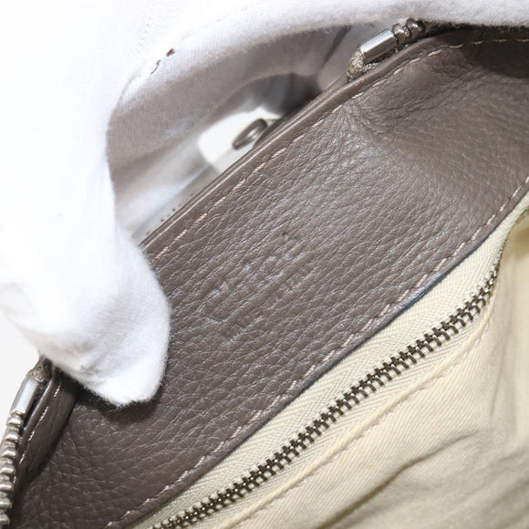 Chloe Paddington Hand Bag Leather Gray Silver Auth am12387V