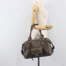Chloe Paddington Hand Bag Leather Gray Silver Auth am12387V-26