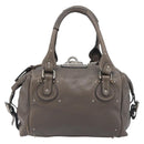 Chloe Paddington Hand Bag Leather Gray Silver Auth am12387V-2