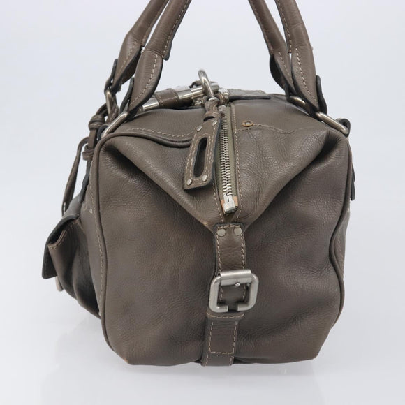 Chloe Paddington Hand Bag Leather Gray Silver Auth am12387V