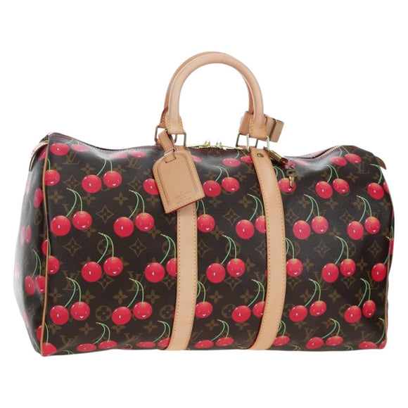 LOUIS VUITTON Monogram Cherry Keepall 45 Boston Bag M95011 LV Auth am12388SM