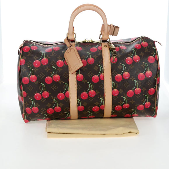 LOUIS VUITTON Monogram Cherry Keepall 45 Boston Bag M95011 LV Auth am12388SM
