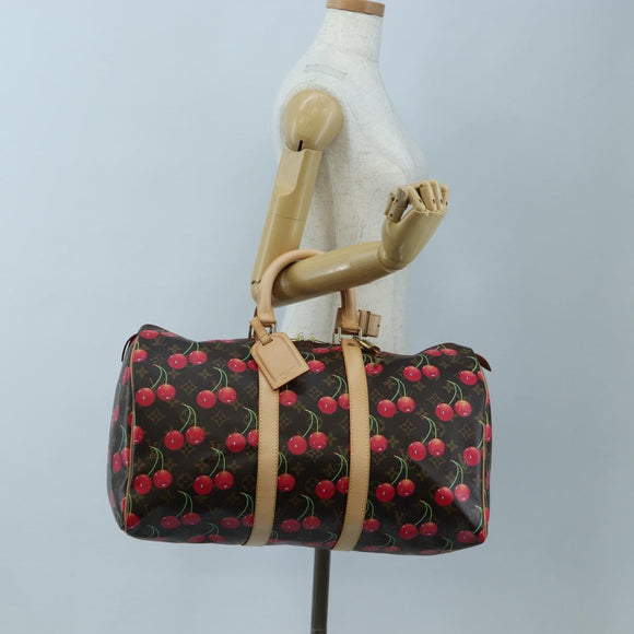 LOUIS VUITTON Monogram Cherry Keepall 45 Boston Bag M95011 LV Auth am12388SM