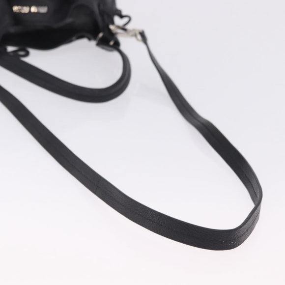 Miu Miu Shoulder Bag Leather Silver R1129C Auth am12389A