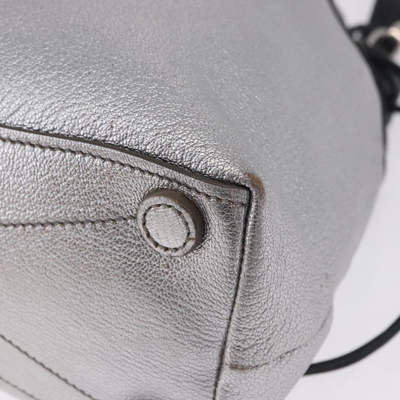 Miu Miu Shoulder Bag Leather Silver R1129C Auth am12389A
