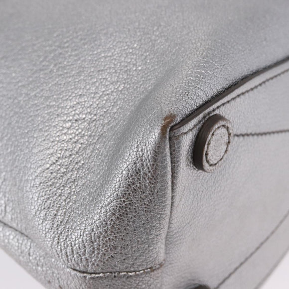 Miu Miu Shoulder Bag Leather Silver R1129C Auth am12389A