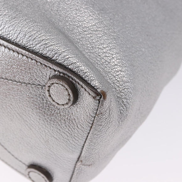 Miu Miu Shoulder Bag Leather Silver R1129C Auth am12389A