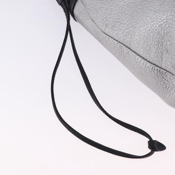 Miu Miu Shoulder Bag Leather Silver R1129C Auth am12389A