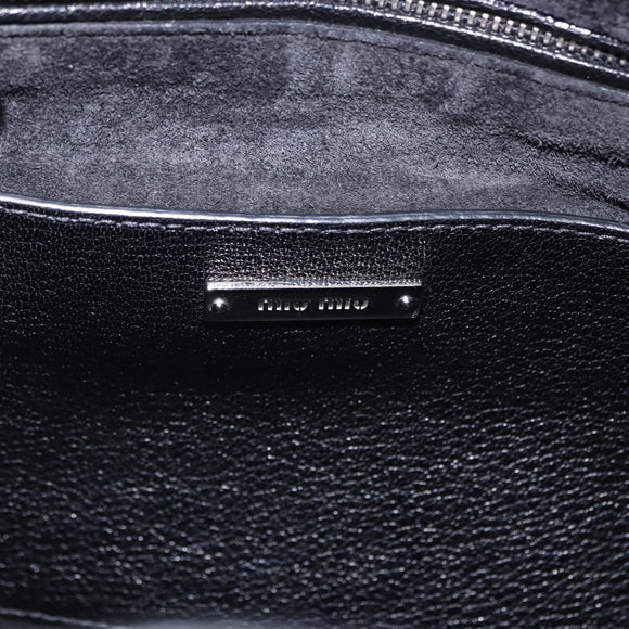 Miu Miu Shoulder Bag Leather Silver R1129C Auth am12389A