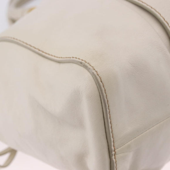Miu Miu Hand Bag Leather 2way White Gold RT0383 Auth am12391V