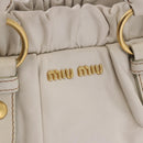 Miu Miu Hand Bag Leather 2way White Gold RT0383 Auth am12391V-17
