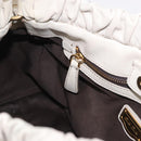 Miu Miu Hand Bag Leather 2way White Gold RT0383 Auth am12391V-22