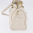 Miu Miu Hand Bag Leather 2way White Gold RT0383 Auth am12391V-6