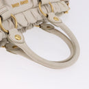 Miu Miu Hand Bag Leather 2way White Gold RT0383 Auth am12391V-8