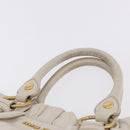 Miu Miu Hand Bag Leather 2way White Gold RT0383 Auth am12391V-9