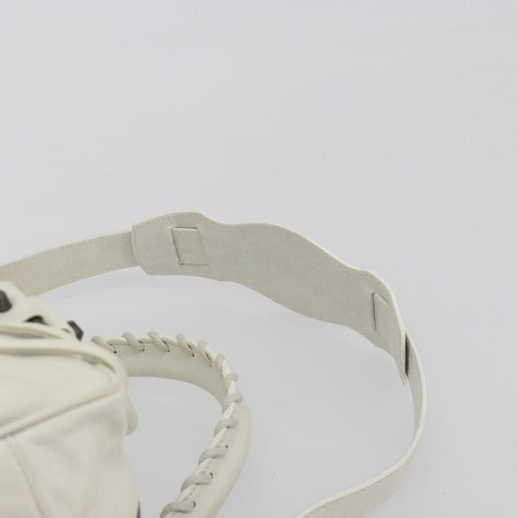 BALENCIAGA The box Hand Bag Leather 2way White 145694 Auth am12395V