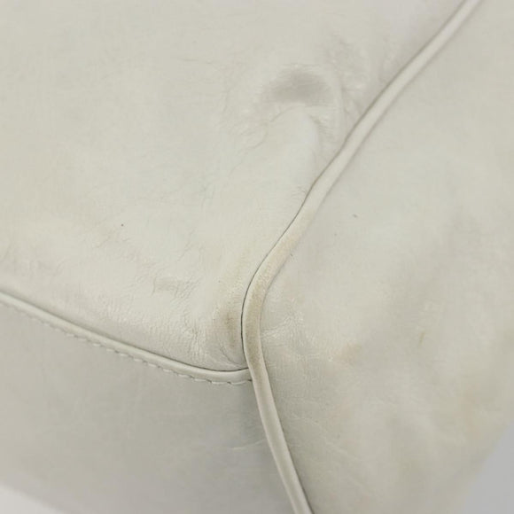 BALENCIAGA The box Hand Bag Leather 2way White 145694 Auth am12395V