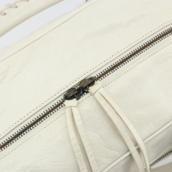 BALENCIAGA The box Hand Bag Leather 2way White 145694 Auth am12395V