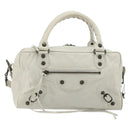 BALENCIAGA The box Hand Bag Leather 2way White 145694 Auth am12395V-13