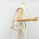 BALENCIAGA The box Hand Bag Leather 2way White 145694 Auth am12395V-29