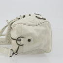 BALENCIAGA The box Hand Bag Leather 2way White 145694 Auth am12395V-4