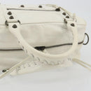 BALENCIAGA The box Hand Bag Leather 2way White 145694 Auth am12395V-7