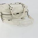 BALENCIAGA The box Hand Bag Leather 2way White 145694 Auth am12395V-9