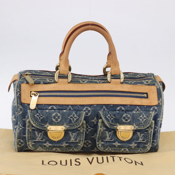 LOUIS VUITTON Monogram Denim Neo Speedy Hand Bag Blue M95019 LV Auth am12396SAM
