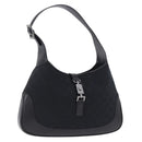 GUCCI GG Canvas Jackie Shoulder Bag Black Silver 001 3306 2684 Auth am12397V-1