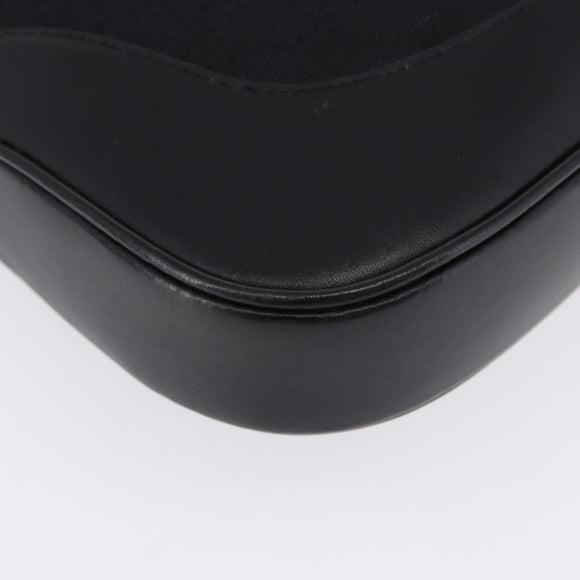 GUCCI GG Canvas Jackie Shoulder Bag Black Silver 001 3306 2684 Auth am12397V