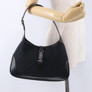 GUCCI GG Canvas Jackie Shoulder Bag Black Silver 001 3306 2684 Auth am12397V-22