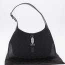GUCCI GG Canvas Jackie Shoulder Bag Black Silver 001 3306 2684 Auth am12397V-23