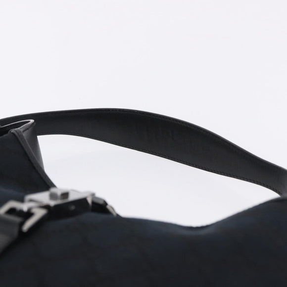 GUCCI GG Canvas Jackie Shoulder Bag Black Silver 001 3306 2684 Auth am12397V