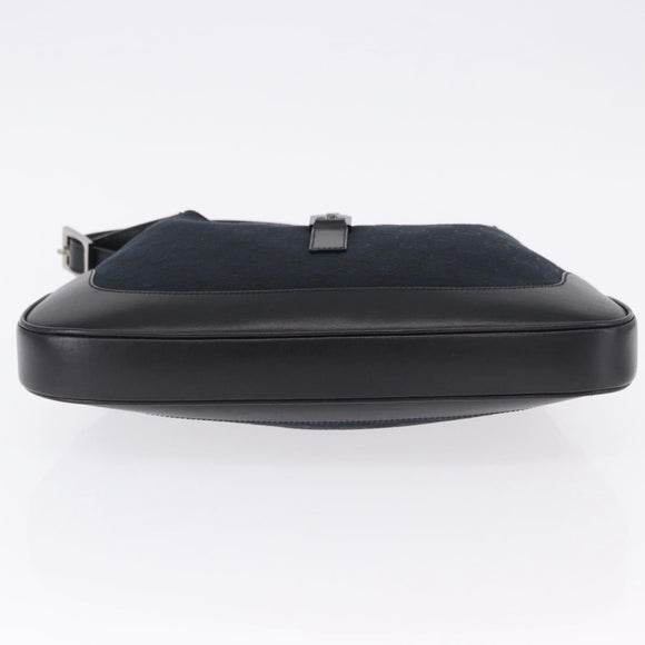 GUCCI GG Canvas Jackie Shoulder Bag Black Silver 001 3306 2684 Auth am12397V