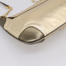 GUCCI Animalier Tiger Head Chain Bag Leather Gold 001 4113 2123 Auth am12398V-13