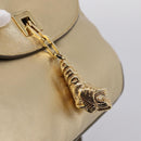 GUCCI Animalier Tiger Head Chain Bag Leather Gold 001 4113 2123 Auth am12398V-14