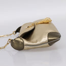 GUCCI Animalier Tiger Head Chain Bag Leather Gold 001 4113 2123 Auth am12398V-4