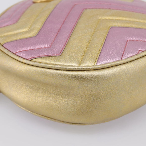 GUCCI Chain Shoulder Bag Leather Gold 550154 Auth am12399V