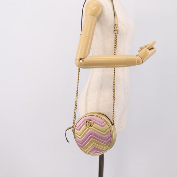 GUCCI Chain Shoulder Bag Leather Gold 550154 Auth am12399V