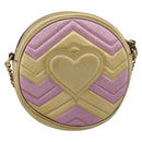 GUCCI Chain Shoulder Bag Leather Gold 550154 Auth am12399V-3
