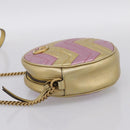 GUCCI Chain Shoulder Bag Leather Gold 550154 Auth am12399V-4