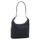 GUCCI GG Canvas Shoulder Bag Black Silver 001 3814 Auth am12400V-1