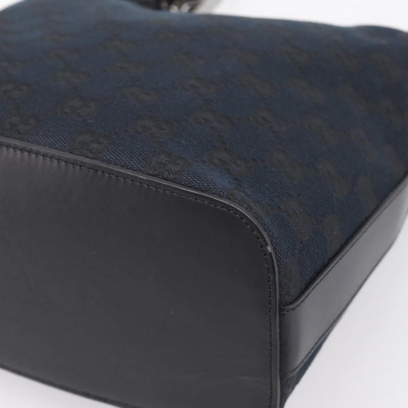 GUCCI GG Canvas Shoulder Bag Black Silver 001 3814 Auth am12400V