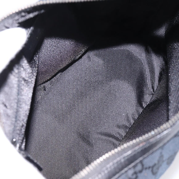 GUCCI GG Canvas Shoulder Bag Black Silver 001 3814 Auth am12400V