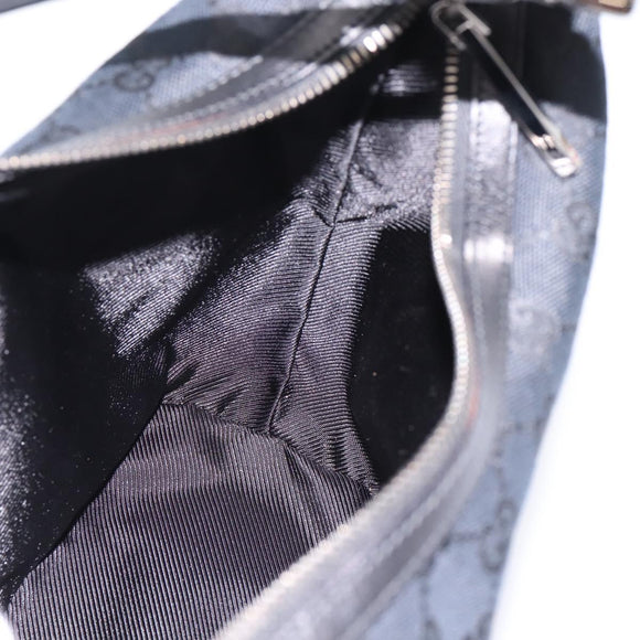 GUCCI GG Canvas Shoulder Bag Black Silver 001 3814 Auth am12400V