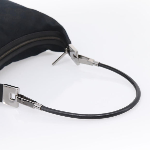 GUCCI GG Canvas Shoulder Bag Black Silver 001 3814 Auth am12400V
