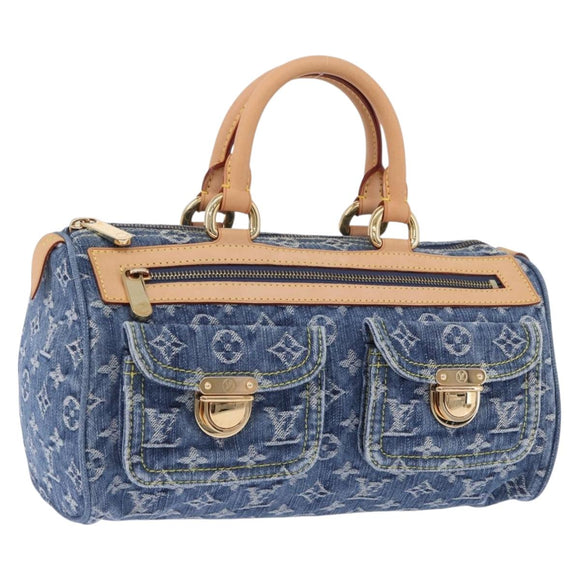 LOUIS VUITTON Monogram Denim Neo Speedy Hand Bag Blue M95019 LV Auth am12404SM