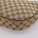 GUCCI GG Canvas Shoulder Bag Beige Silver 122790 Auth am12405V-12