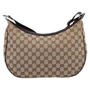 GUCCI GG Canvas Shoulder Bag Beige Silver 122790 Auth am12405V-3
